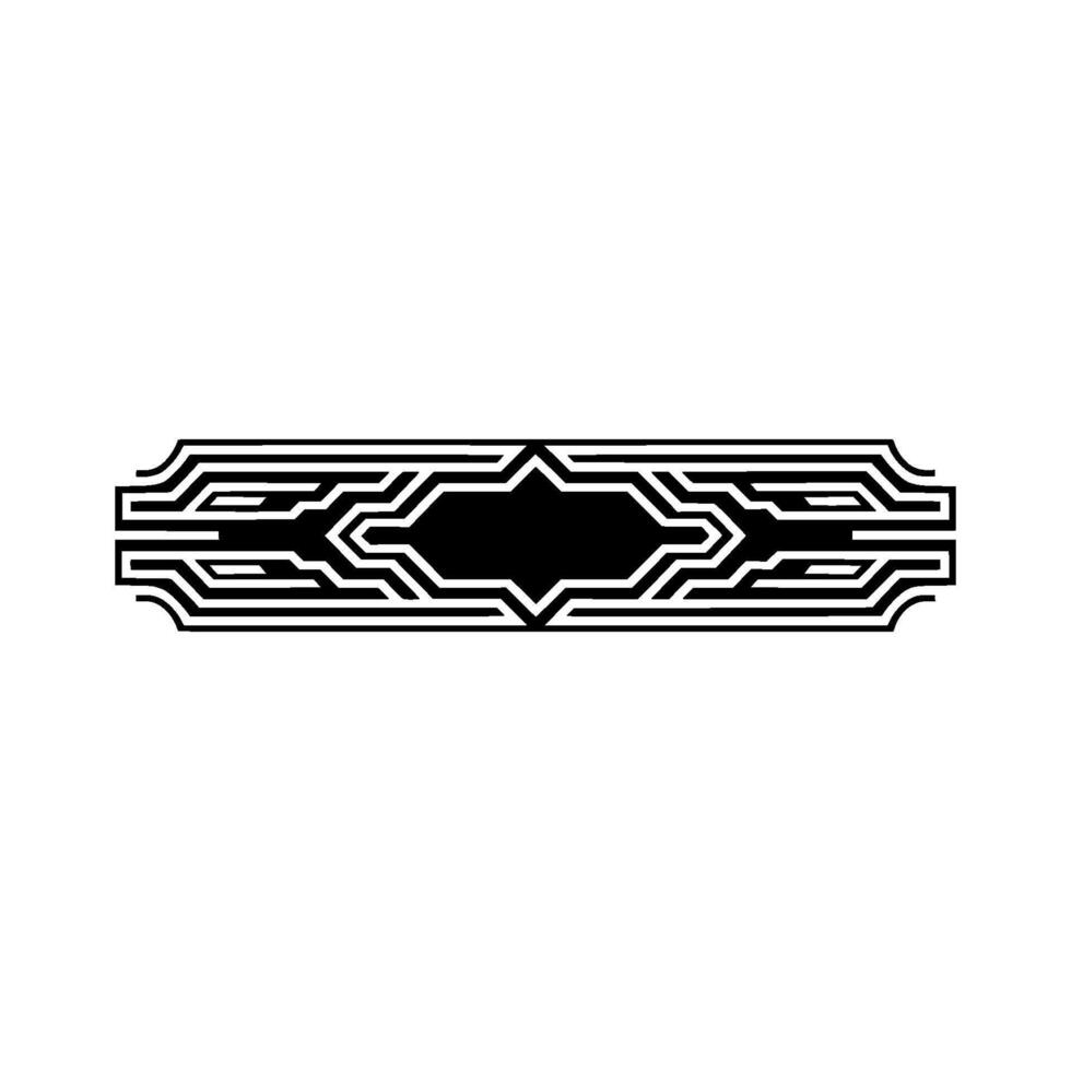 Geometric Border Black White Ornamental Motif vector
