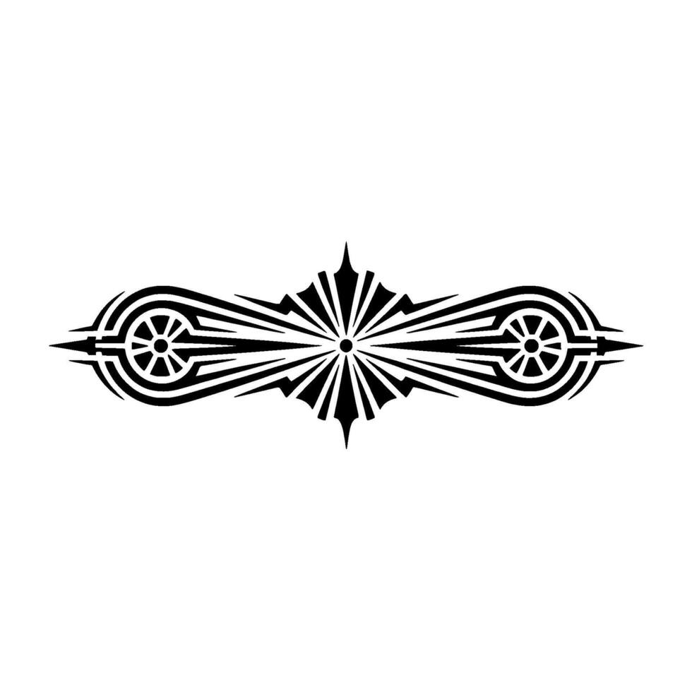 Geometric Black Ornament on White Decorative Element - Illustration vector