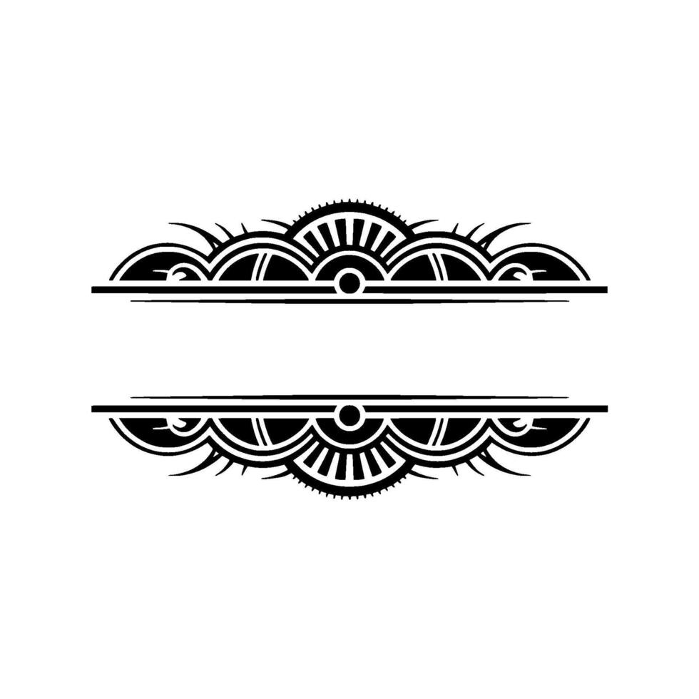Art Deco Element Black White Border for Invitations and Logos vector