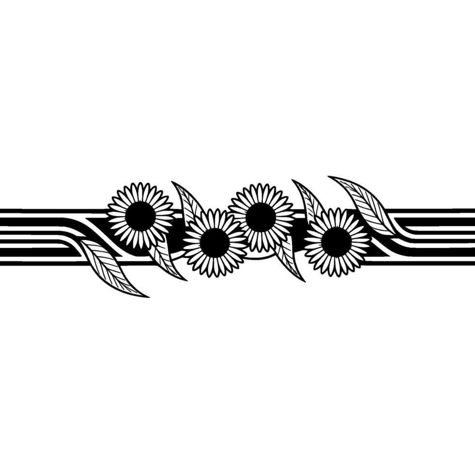 Minimalist Floral Sunflowers and Stripes vector