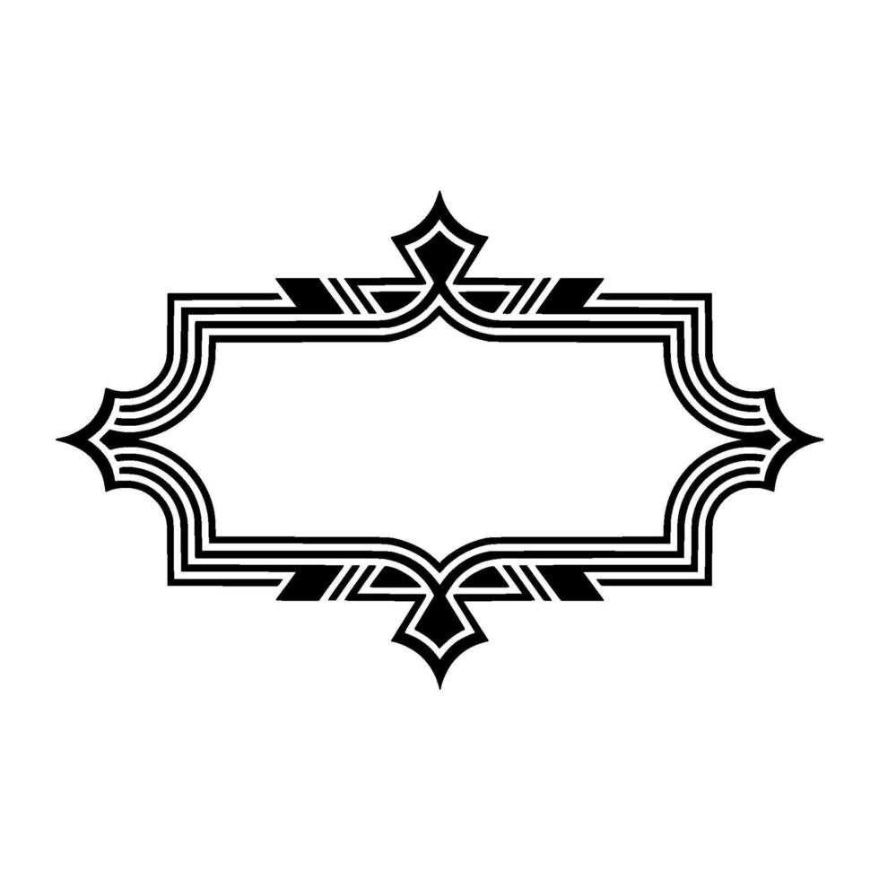 Elegant Art Deco Frame on White Background, Border vector