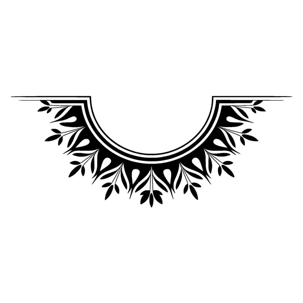 Minimalist Black Floral Border on White Background - Frame vector