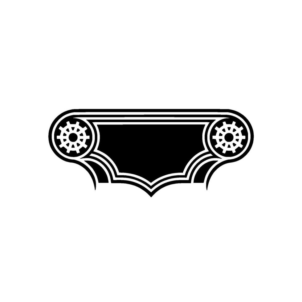 Ornamental Black White Emblem Geometric Decorative vector