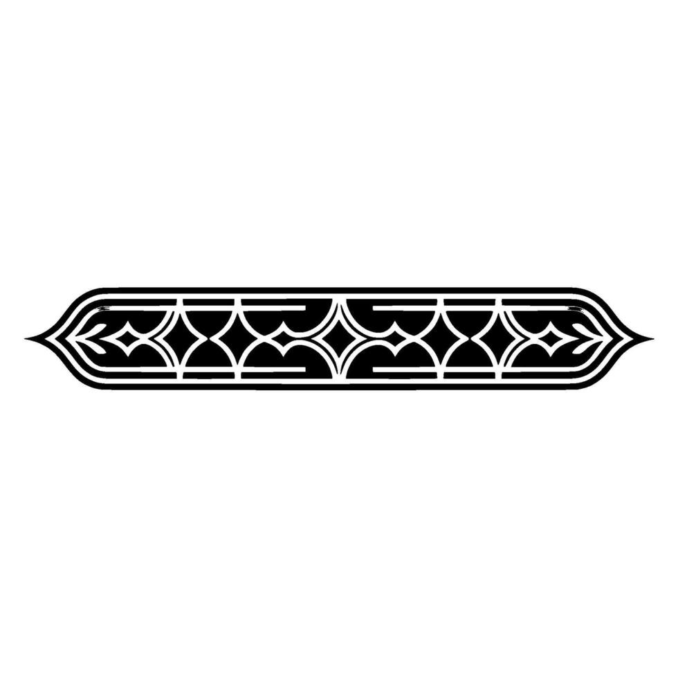 Geometric Border Ornament in Black and White, Minimalist - Geometric pattern vector