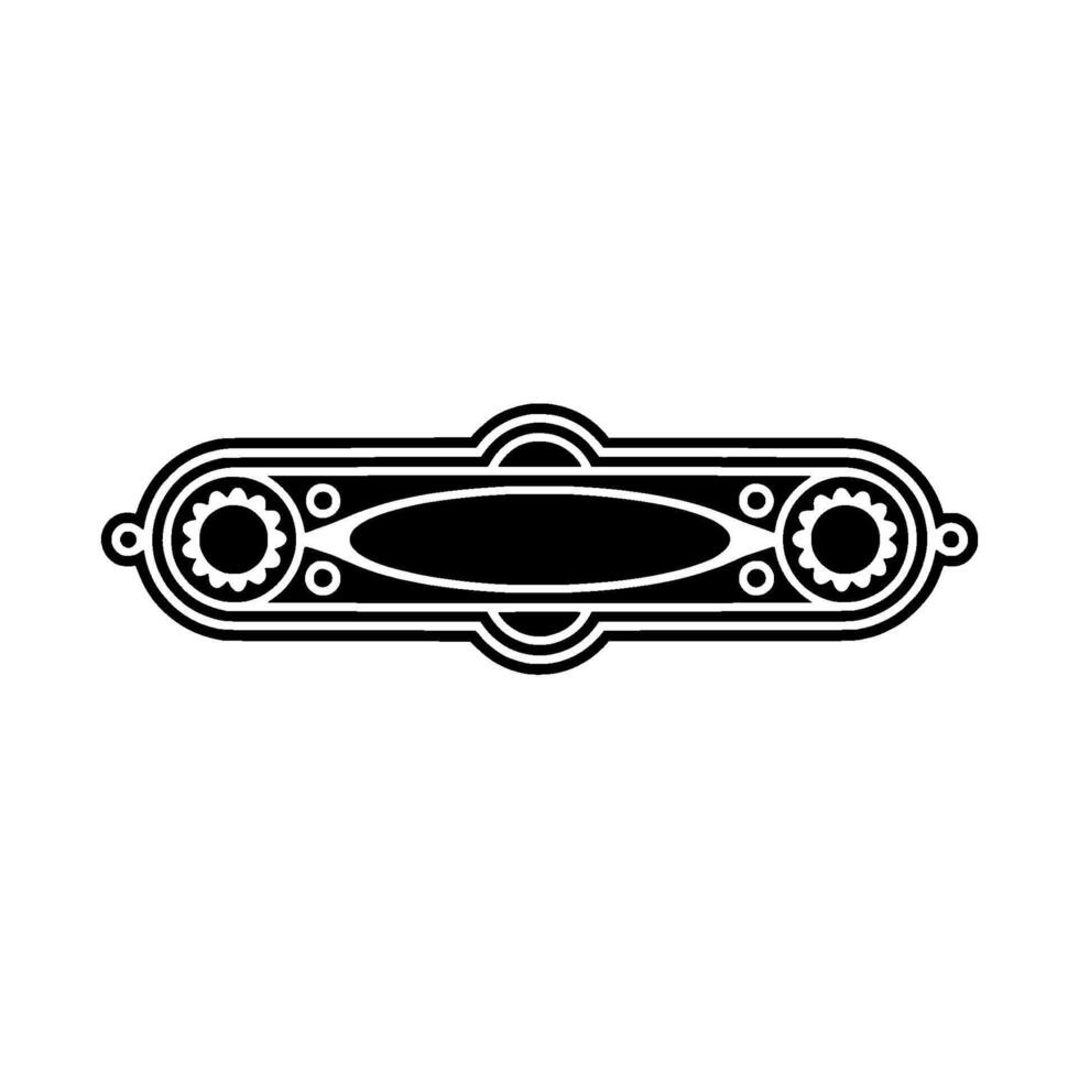 Ornate Black and White Ornament on Light Gray, Art Deco Element vector