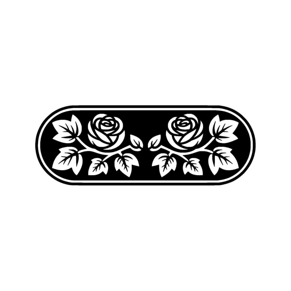 Elegant Rose Floral Border Minimalist vector