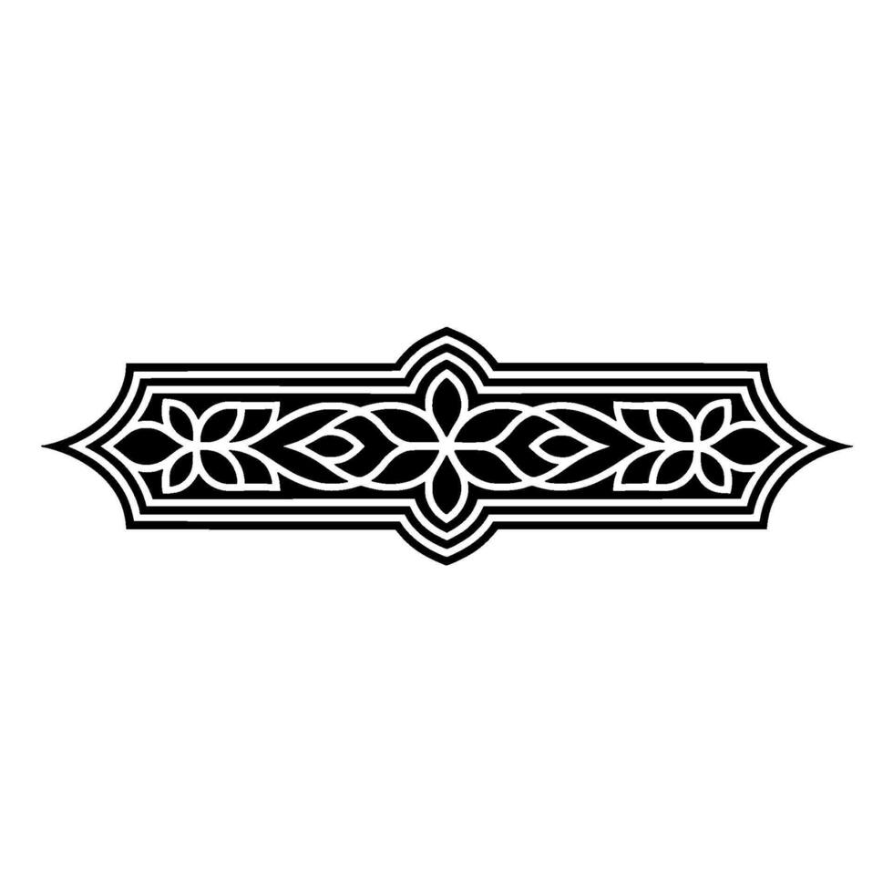 Elegant Black and White Ornamental Border Element, Ornament vector