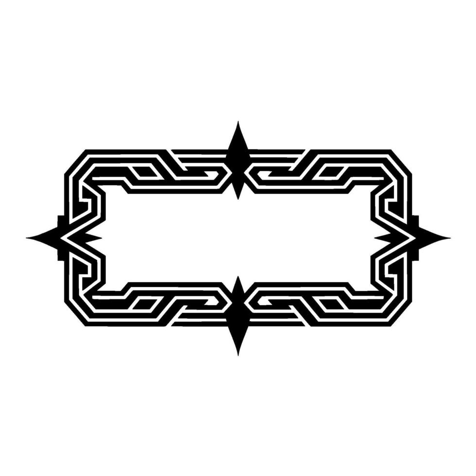 Geometric Art Deco Frame, Black on White, Elegant vector