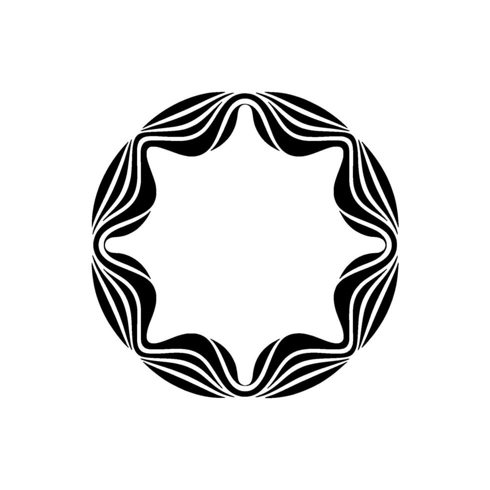 Elegant Circular Frame, Abstract Black and White vector