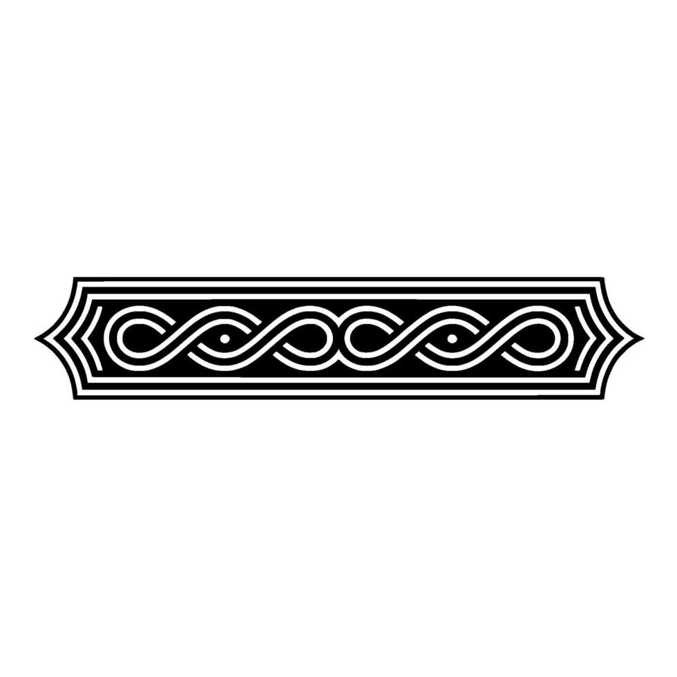 Elegant Celtic Knotwork Border, Black White, Ornament vector
