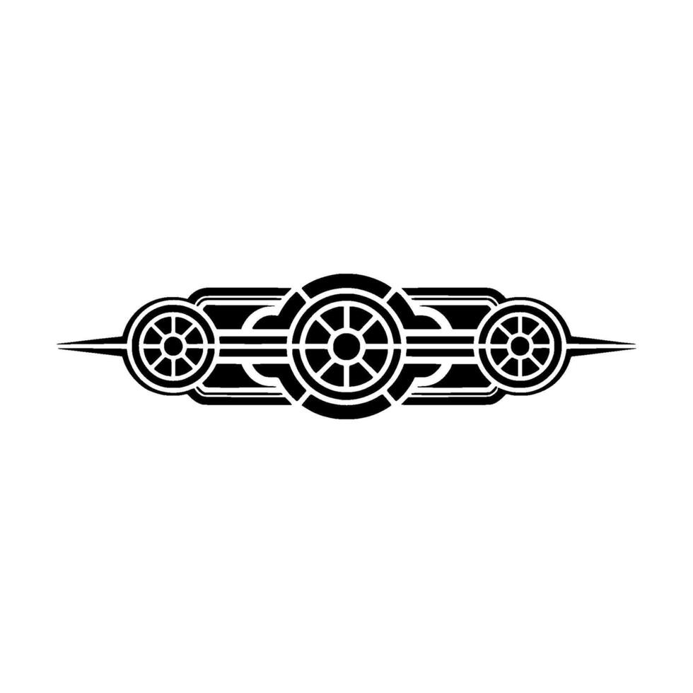 Geometric Art Deco Ornament - Black White Element vector