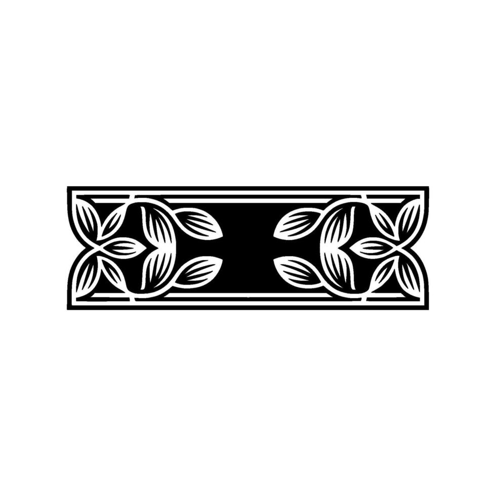 Ornate Floral Element in Black White on Gradient Background vector