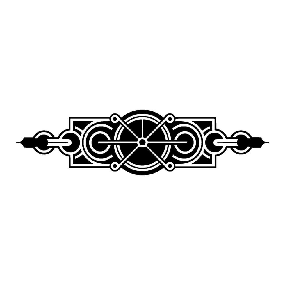 Art Deco Ornament, Black and White, Symmetry on Cream vector