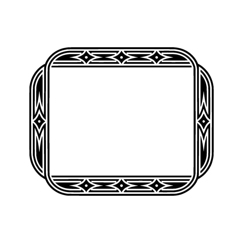 Art Deco Rectangular Frame on Gray, Decorative Border, Elegant vector