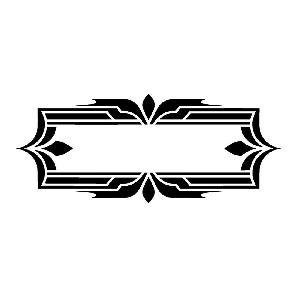 Art Deco Frame Element - Black on White, Geometric vector