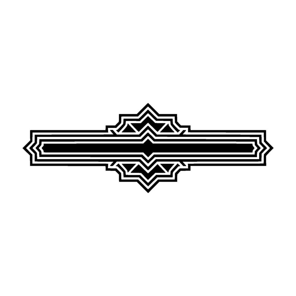 Geometric Black and White Banner, Decorative Border Element, Minimalist vector