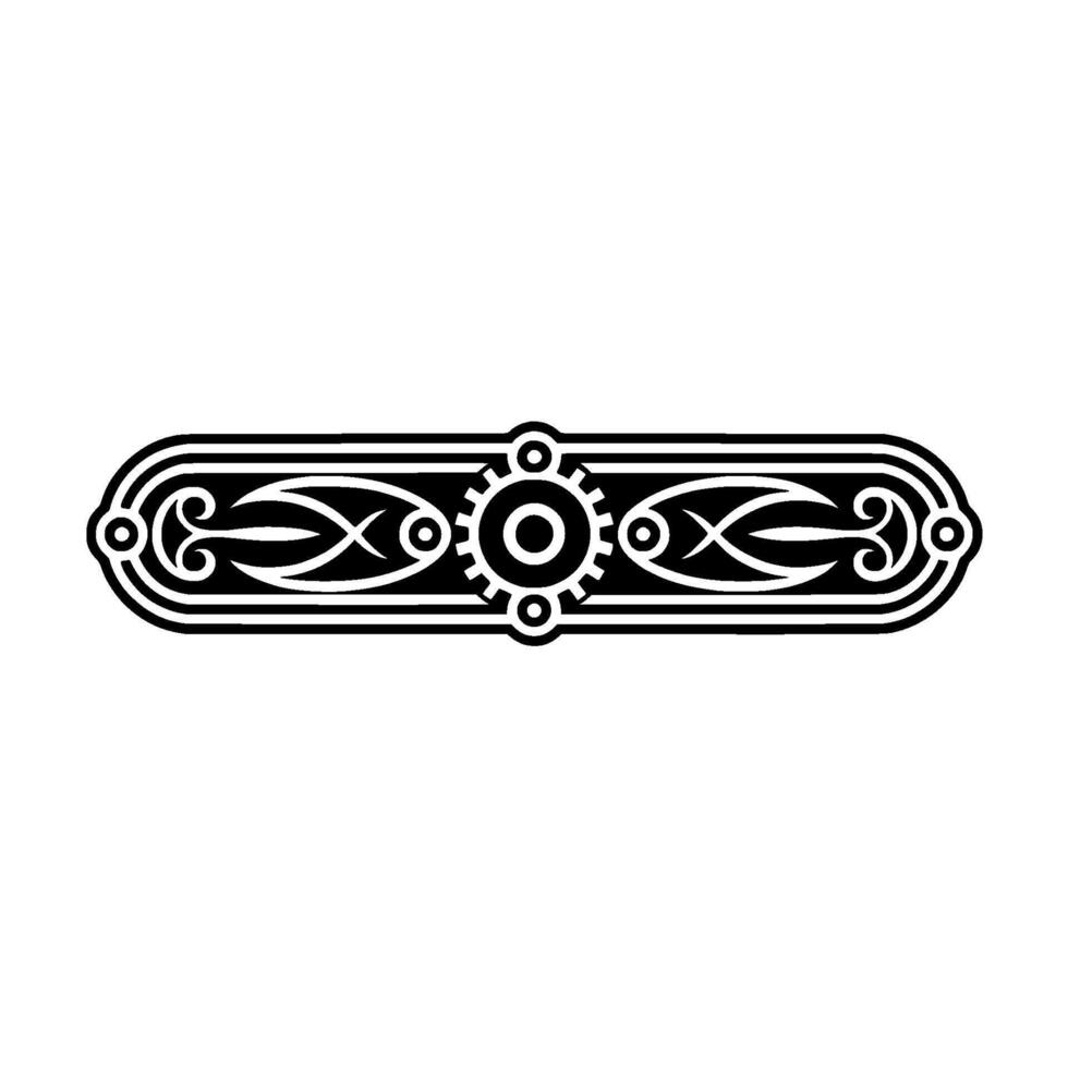 Ornamental Geometric Black and White Decorative Element vector
