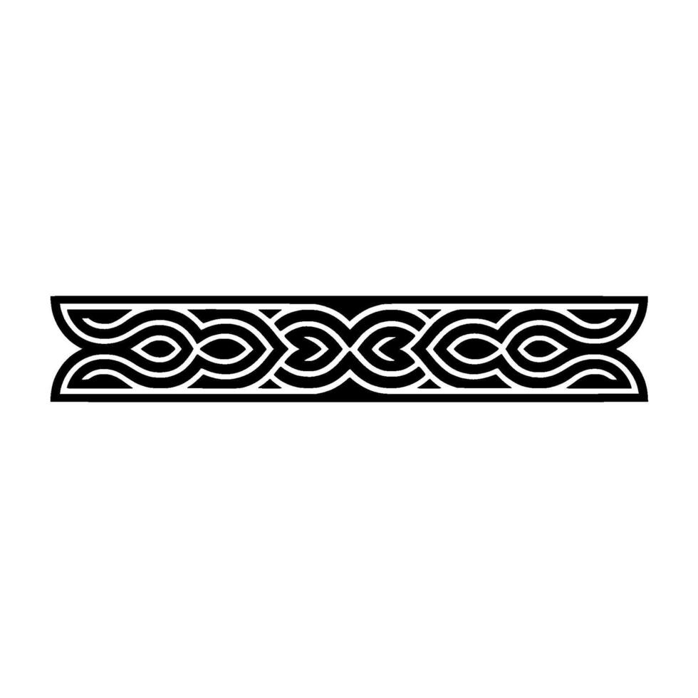 Black and White Celtic Knot Border, Minimalist vector