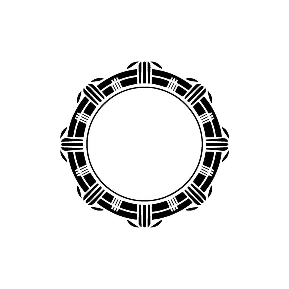 Minimalist Geometric Circle Frame, Art Deco Style, Black and White vector
