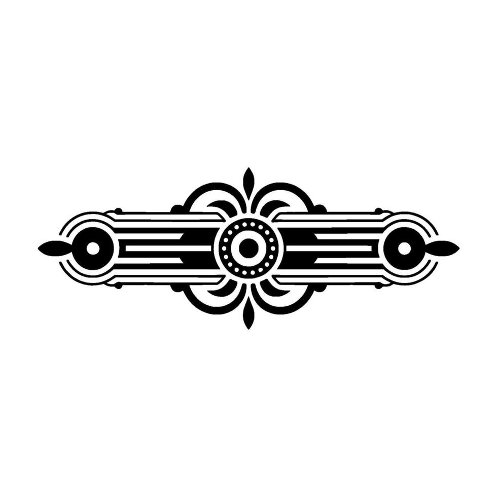 Art Deco Geometric Ornament, Black White Decorative Border vector