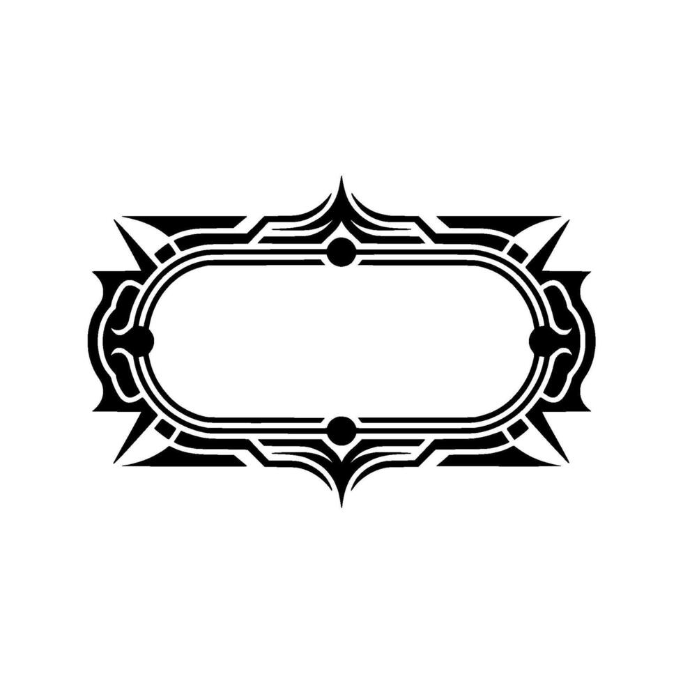Ornate Black White Art Deco Frame Element on a White Background vector