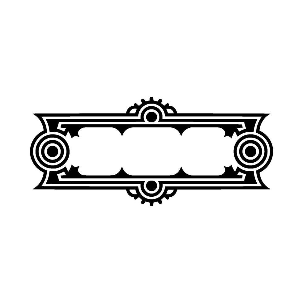 Black Ornamental Frame on White Background vector