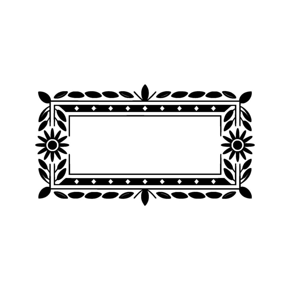 Floral Rectangular Frame Decorative Border vector