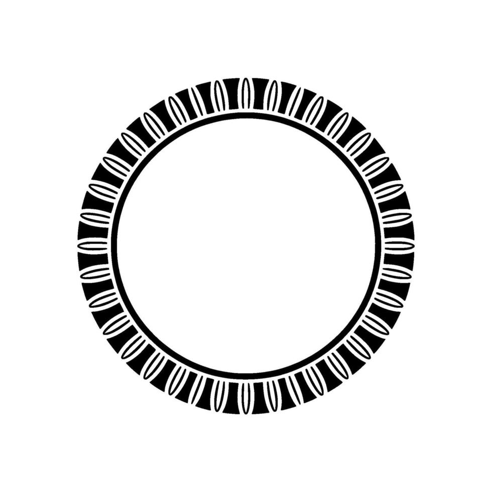 Minimalist Black and White Circular Ornament, Simple vector