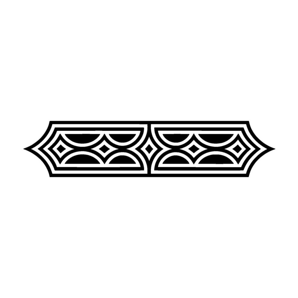Geometric Ornamental Black and White Border on White Background vector