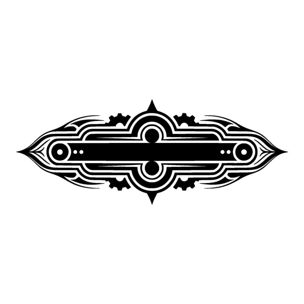 Steampunk Label Geometric Black White Emblem vector