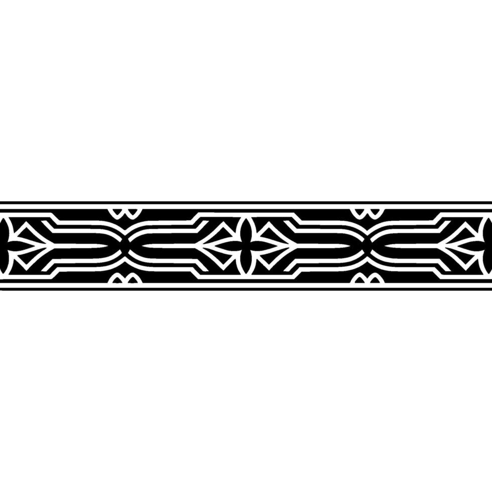 Geometric Border in Black and White - Elegant Ornament vector