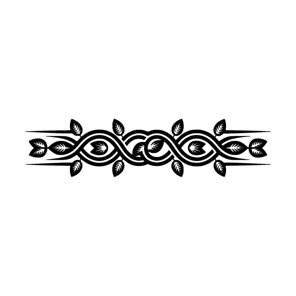Elegant Black and White Botanical Border - Floral vector