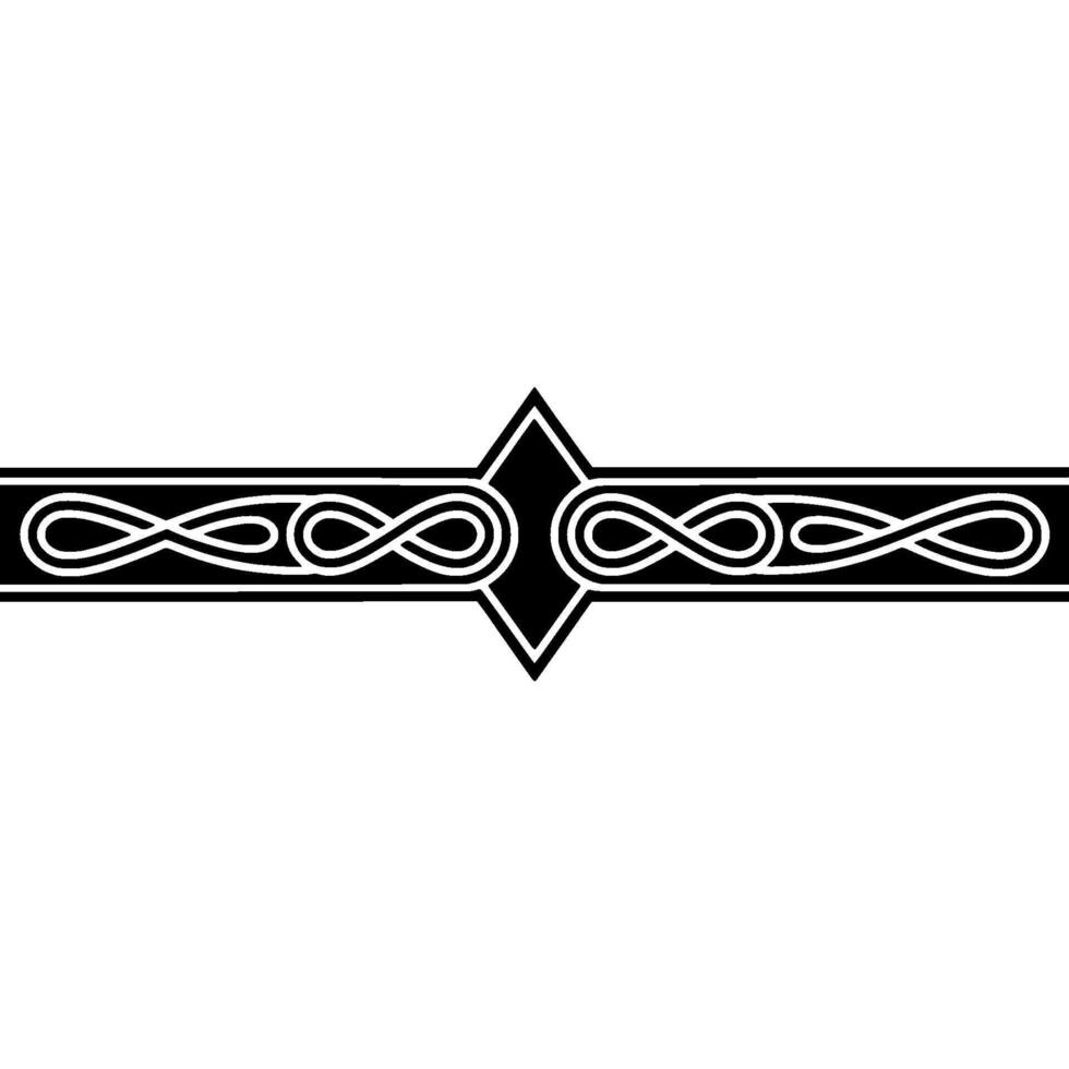 Elegant Celtic Knot Border Element on White vector