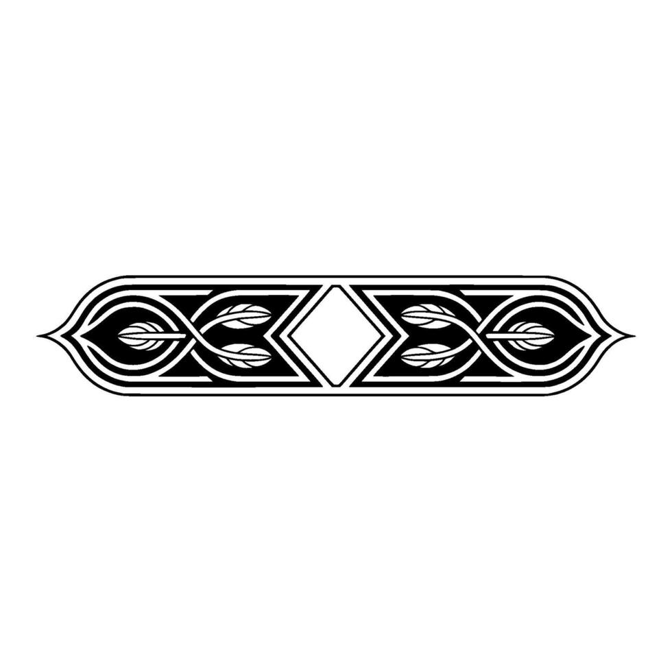 Ornate Black White Border Geometric Floral Elements vector