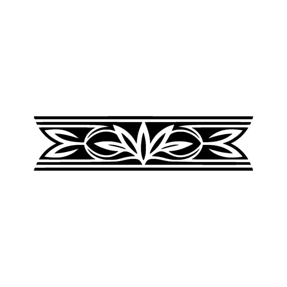 Elegant Black Floral Border Ornament on White Background, Elegance vector