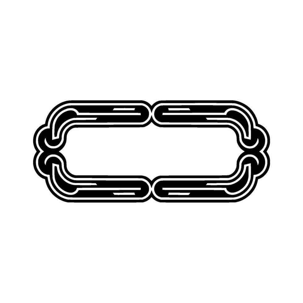 Retro Oval Frame with Black and White Stripe Elements vector