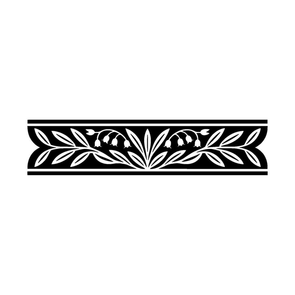 Elegant Floral Border Silhouette Lily of the Valley vector