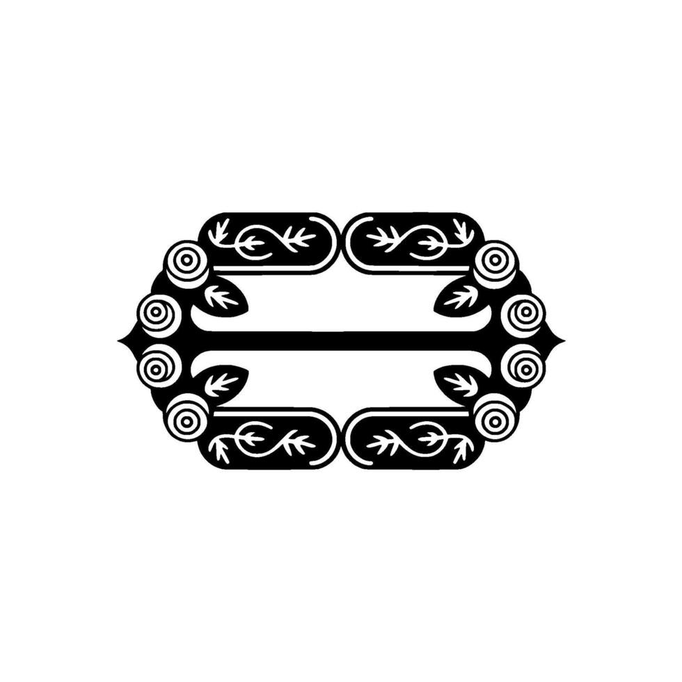 Elegant Black White Floral Frame, Ornamental vector