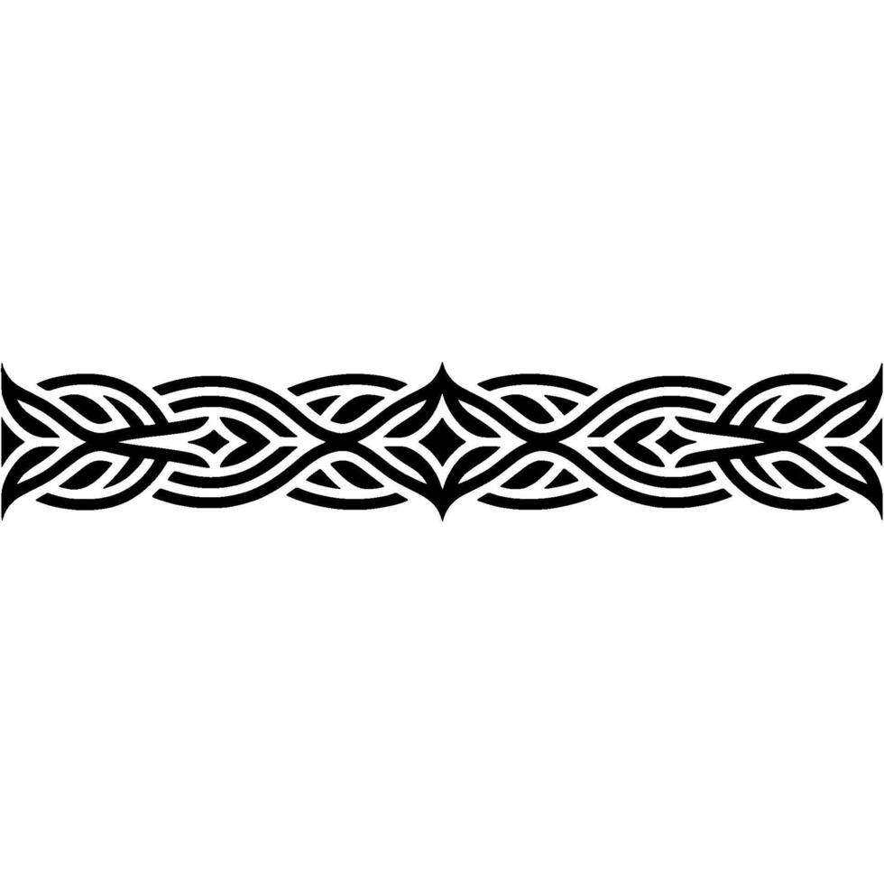 Elegant Black Ornamental Border Element on White Background - Symmetrical vector