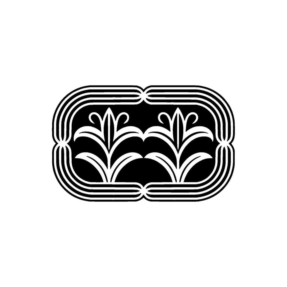 Retro Floral Pattern in Black and White, Decorative vector