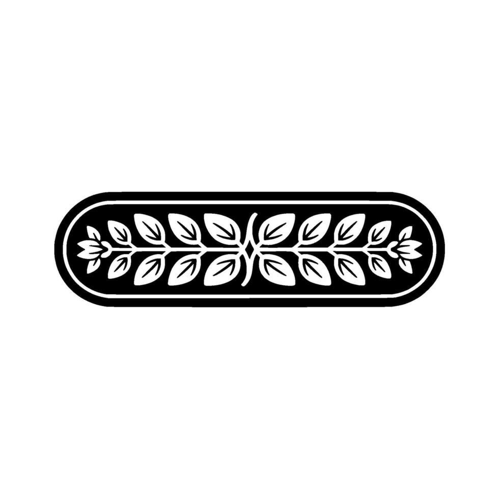 Minimalist Leaf Garland Ornament Black White Decorative vector