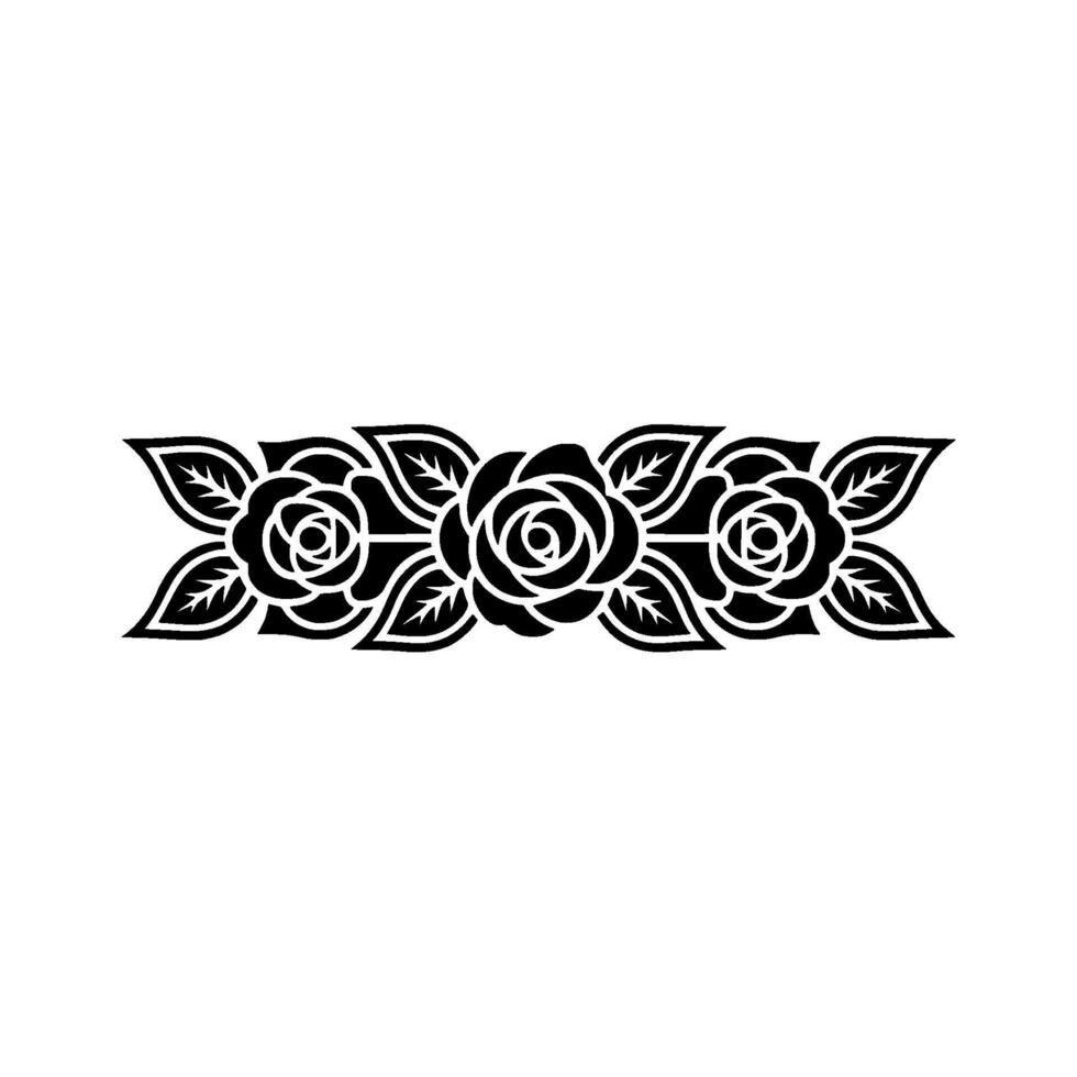 Black Floral Element on Gradient Background vector