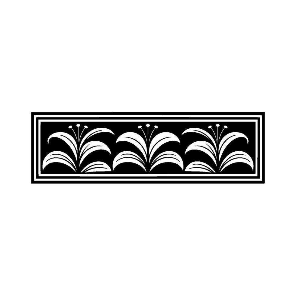 Decorative Floral Border - Black and White vector