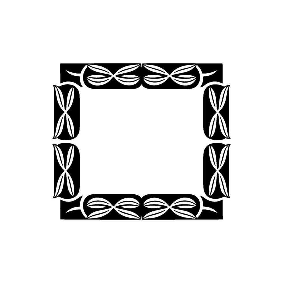 Geometric Frame in Black and White Ornamental Border, Decorative vector
