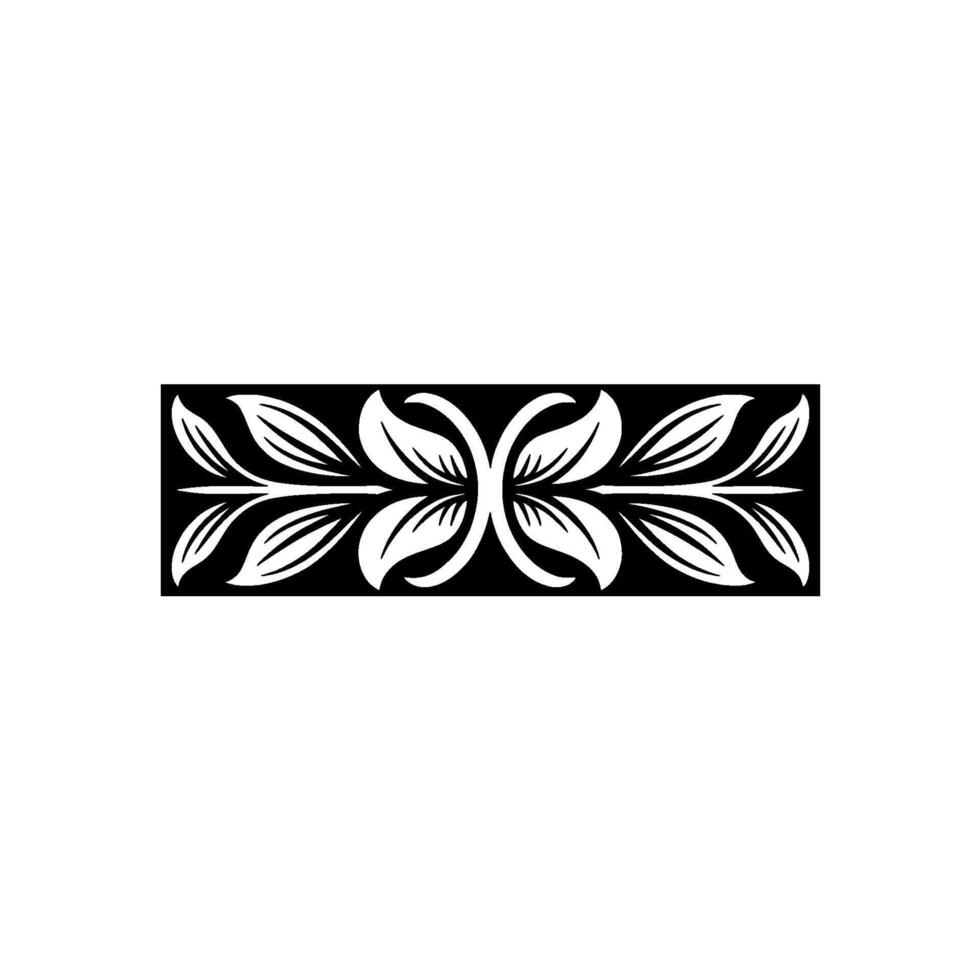 Elegant Floral Border, Monochrome, Symmetry, Element vector