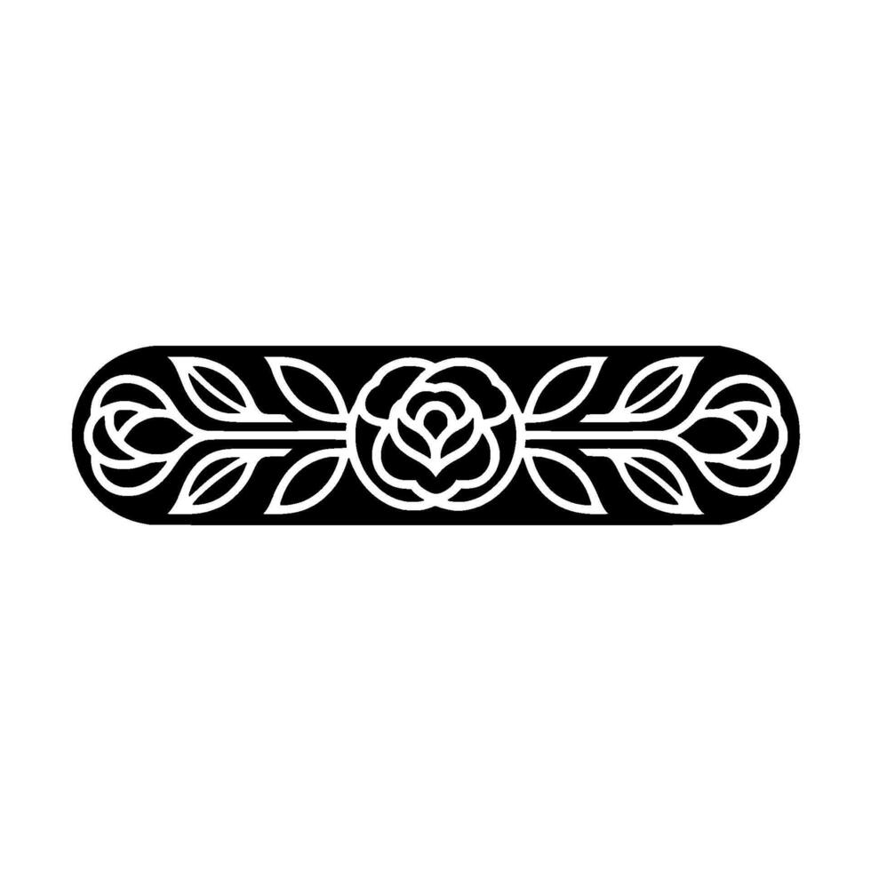 Elegant Floral Ornament Black and White Rose vector