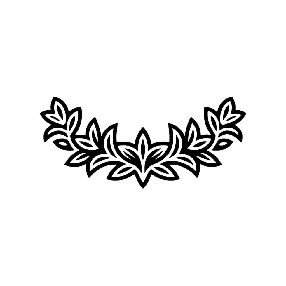 Minimalist Floral Wreath, Elegant Black Line Art, Template vector