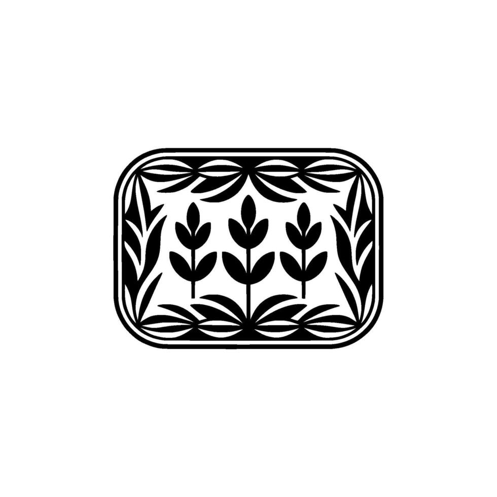 Minimalist Floral, Black and White Illustration vector