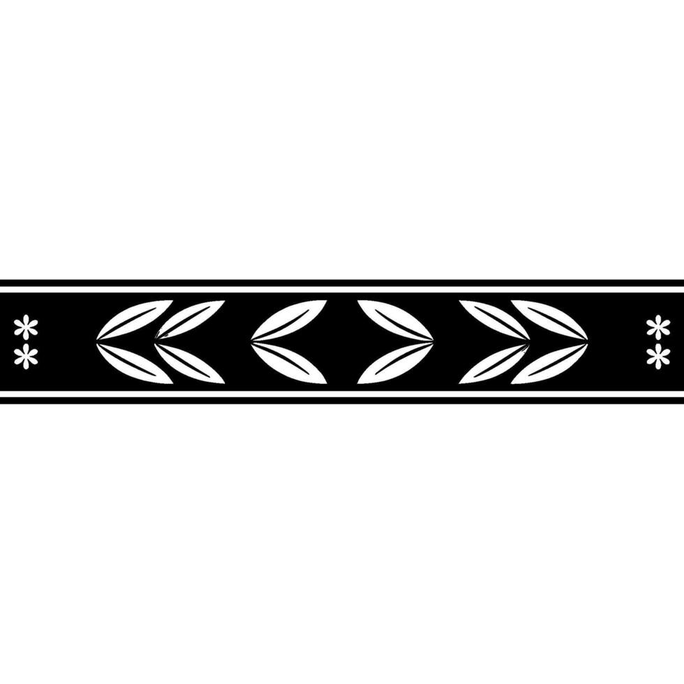 Elegant Monochrome Leaf Border on White vector