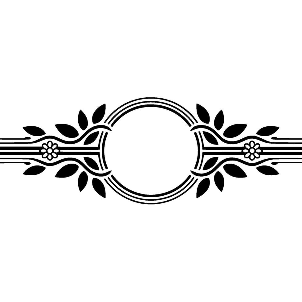 Minimalist Floral Frame, Black White, Elegant Element vector